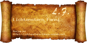 Lichtenstern Fanni névjegykártya
