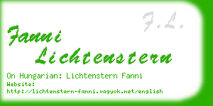 fanni lichtenstern business card